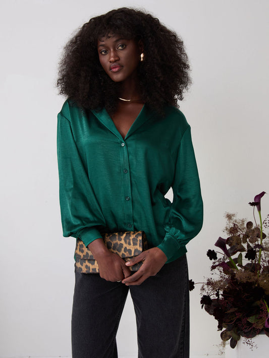 Freya Green Satin Shirt