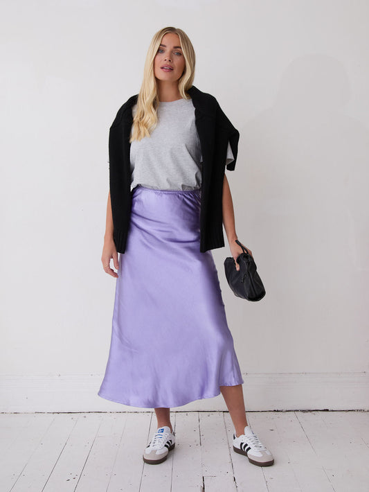 Angel Lilac Satin Skirt