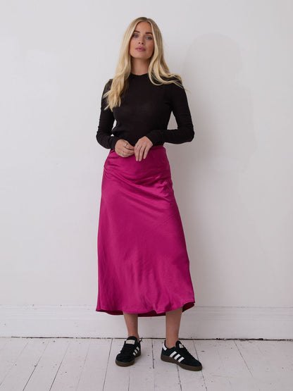 Angel Berry Satin Skirt